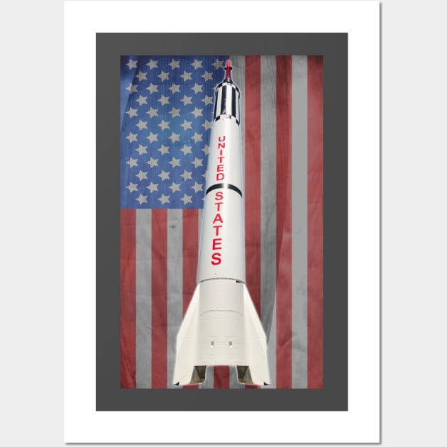 American Flag Space Rocket NASA Wall Art by W.Pyzel